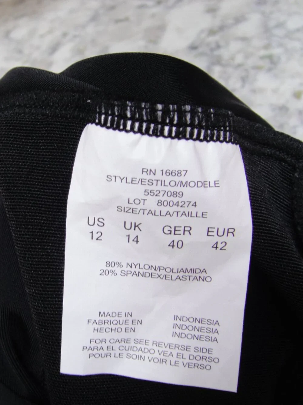Swim Solutions Made for Macy's Mesh-Neck Tummy-Control Swimdress, Black, Size 14 - Picture 8 of 12